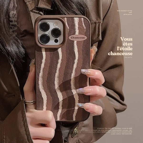 Cute Cappuccino Coffee Leather Phone Case for iPhone